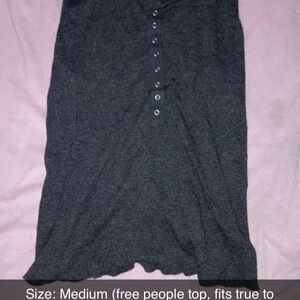 Gray Button-Down Top